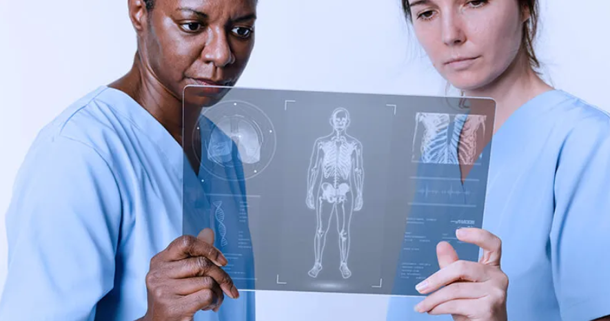 Gráficos de dados em um tablet